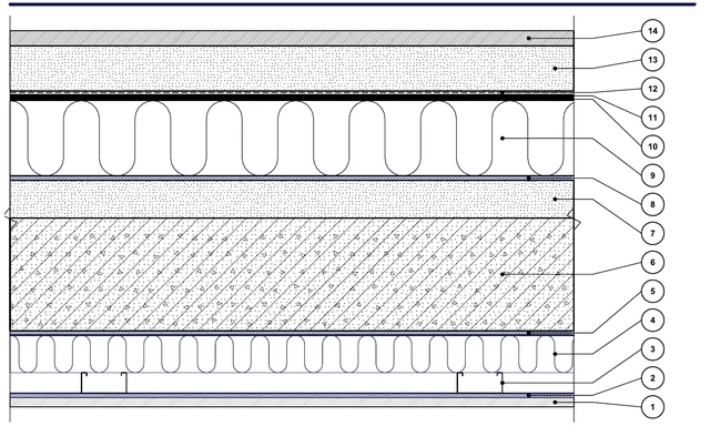 CAD-Detail ISO-TER-02: Begehbare Terrasse auf Betondecke