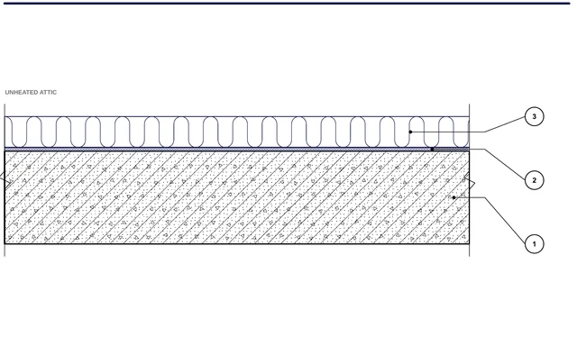 CAD detail ISO-POD-01: Attic floor on a concrete slab