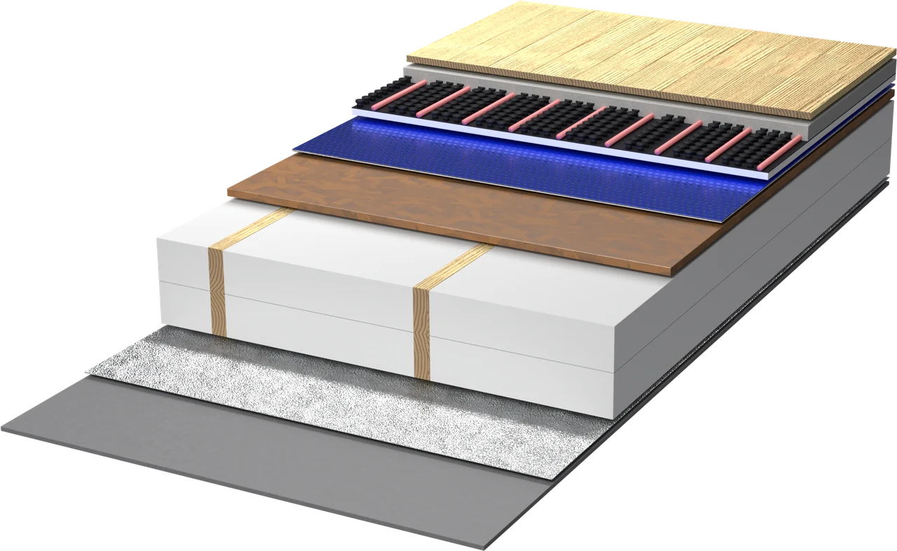 Rendering der Anwendung: Dämmung der Decke über dem Kriechkeller