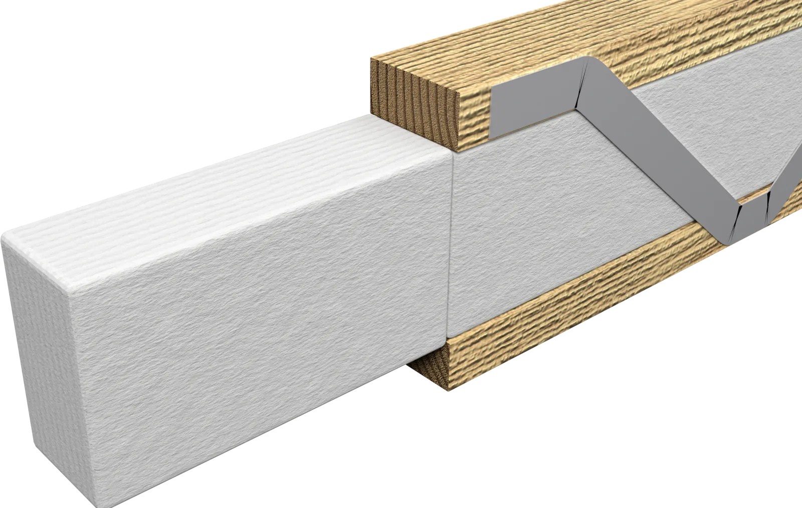 Detail: Wolle-Platte zwischen den Gurten des Trägers