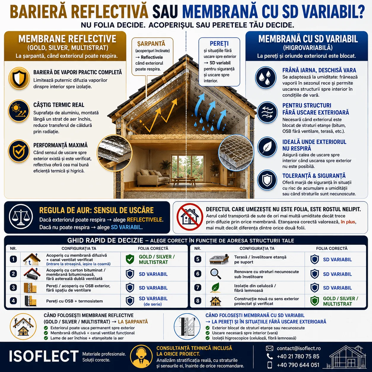 Wo setzen Sie die Membranen Gold, Silver oder Multistrat ein und wo diejenigen mit variablem Sd-Wert?